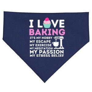 I Love Baking - Funny Cupcake Baker Pastry Baking Gift USA-Made Doggie Bandana