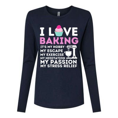 I Love Baking - Funny Cupcake Baker Pastry Baking Gift Womens Cotton Relaxed Long Sleeve T-Shirt