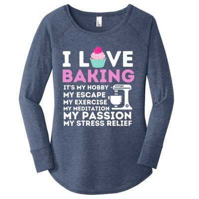 I Love Baking - Funny Cupcake Baker Pastry Baking Gift Women's Perfect Tri Tunic Long Sleeve Shirt