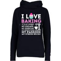 I Love Baking - Funny Cupcake Baker Pastry Baking Gift Womens Funnel Neck Pullover Hood