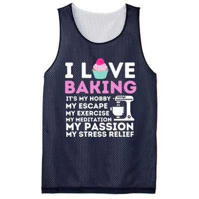 I Love Baking - Funny Cupcake Baker Pastry Baking Gift Mesh Reversible Basketball Jersey Tank