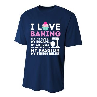 I Love Baking - Funny Cupcake Baker Pastry Baking Gift Performance Sprint T-Shirt