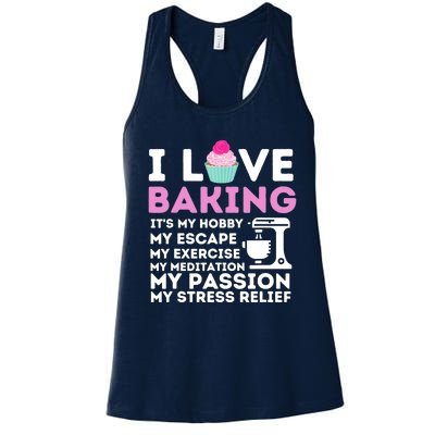 I Love Baking - Funny Cupcake Baker Pastry Baking Gift Women's Racerback Tank