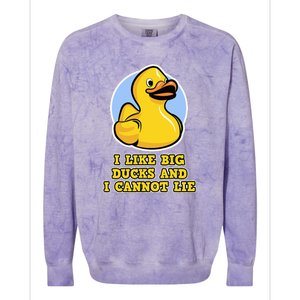 I Like Big Ducks And I Cannot Lie Rubber Duck Colorblast Crewneck Sweatshirt