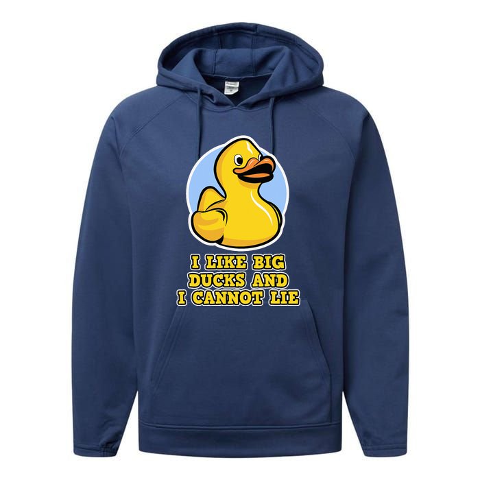 I Like Big Ducks And I Cannot Lie Rubber Duck Performance Fleece Hoodie