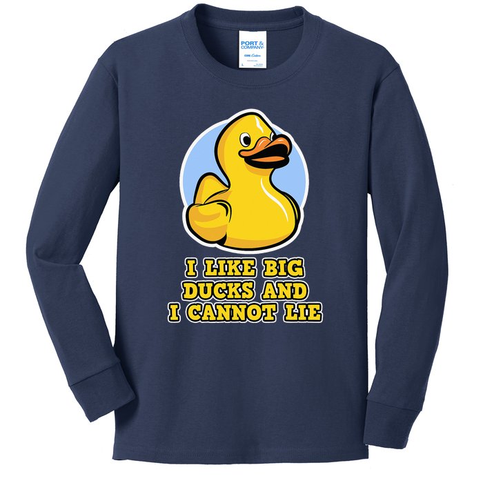 I Like Big Ducks And I Cannot Lie Rubber Duck Kids Long Sleeve Shirt