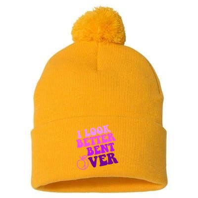 I Look Better Bent Over Peachy Booty Funny Pom Pom 12in Knit Beanie
