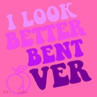 I Look Better Bent Over Peachy Booty Funny Stripe Pom Pom Beanie