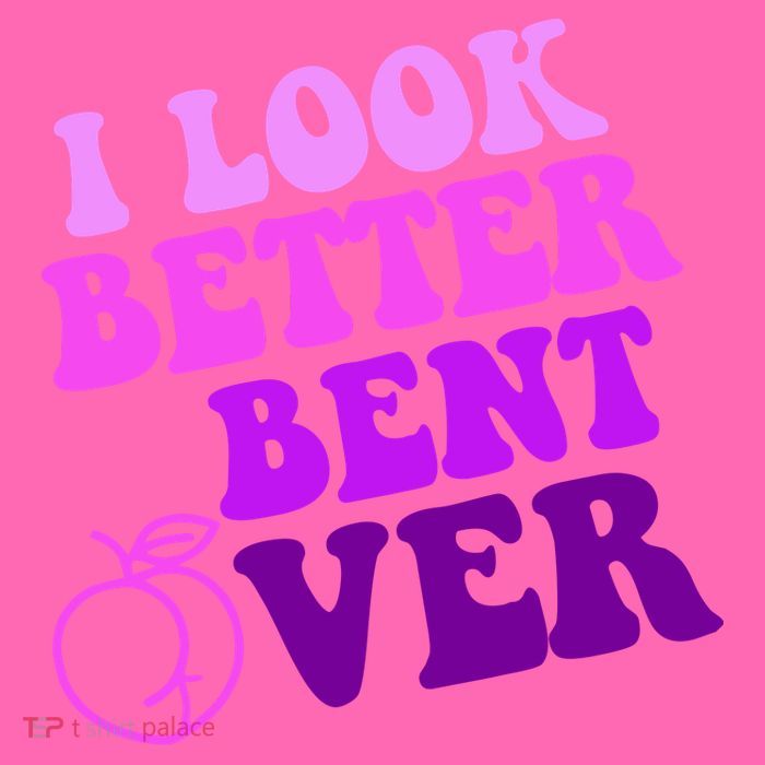 I Look Better Bent Over Peachy Booty Funny Stripe Pom Pom Beanie