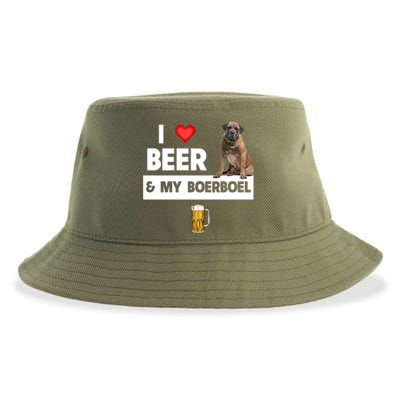 I Love Beer And My Boerboel Hunting Dog Mom Dad Ing Meaningful Gift Sustainable Bucket Hat