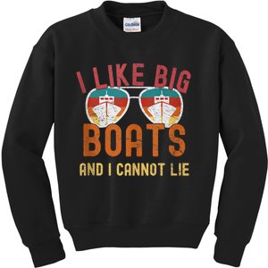 I Like Big Boats And I Cannot Lie Yacht Boating Funny Cruise Kids Sweatshirt