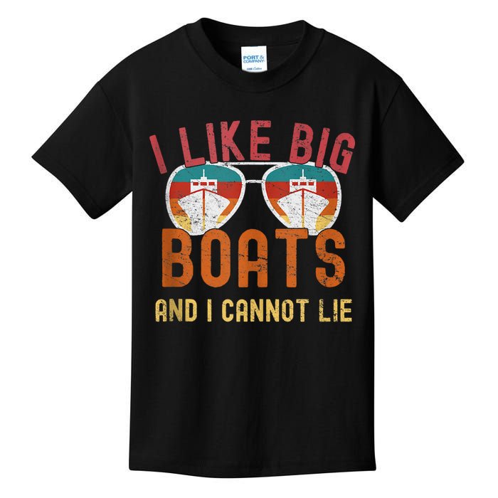 I Like Big Boats And I Cannot Lie Yacht Boating Funny Cruise Kids T-Shirt