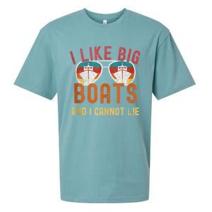 I Like Big Boats And I Cannot Lie Yacht Boating Funny Cruise Sueded Cloud Jersey T-Shirt