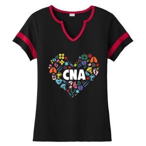 I Love Being A Cna Certified Nurse Heart Medical Assistant Great Gift Ladies Halftime Notch Neck Tee