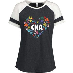 I Love Being A Cna Certified Nurse Heart Medical Assistant Great Gift Enza Ladies Jersey Colorblock Tee