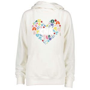 I Love Being A Cna Certified Nurse Heart Medical Assistant Great Gift Womens Funnel Neck Pullover Hood