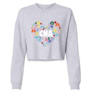 I Love Being A Cna Certified Nurse Heart Medical Assistant Great Gift Cropped Pullover Crew