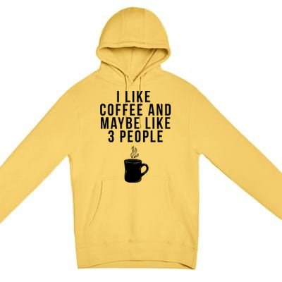 I Like Coffee And Maybe Like 3 People Coffee Gift Premium Pullover Hoodie