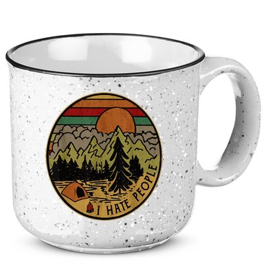 I Love Camping I Hate People Outdoors 15oz Campfire Ceramic Mug