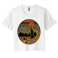I Love Camping I Hate People Outdoors Women's Crop Top Tee