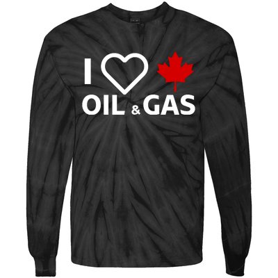 I Love Canadian Oil & Gas Tie-Dye Long Sleeve Shirt