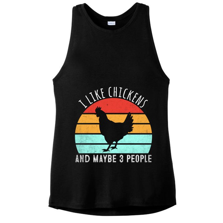 I Like Chickens And Maybe 3 People Funny Chicken Lover Funny Gift Ladies PosiCharge Tri-Blend Wicking Tank