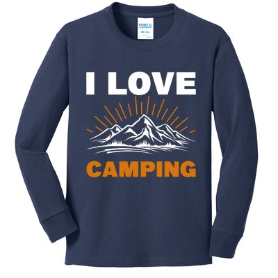 I Love Camping Kids Long Sleeve Shirt