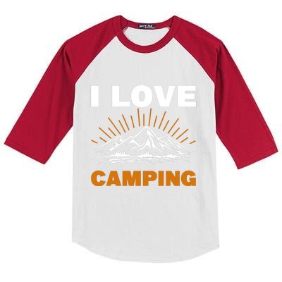 I Love Camping Kids Colorblock Raglan Jersey