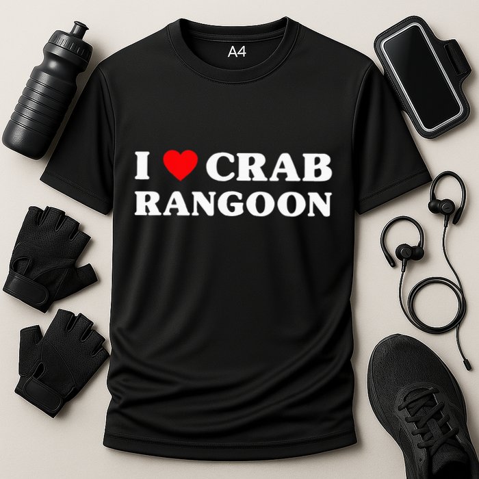 I Love Crab Rangoon American Food Funny Crab Rangoon Cooling Performance Crew T-Shirt