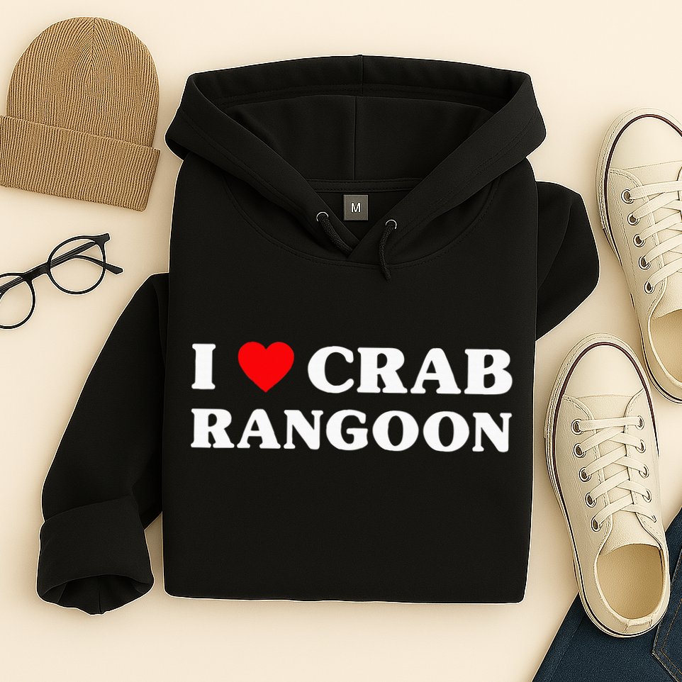 I Love Crab Rangoon American Food Funny Crab Rangoon Hoodie