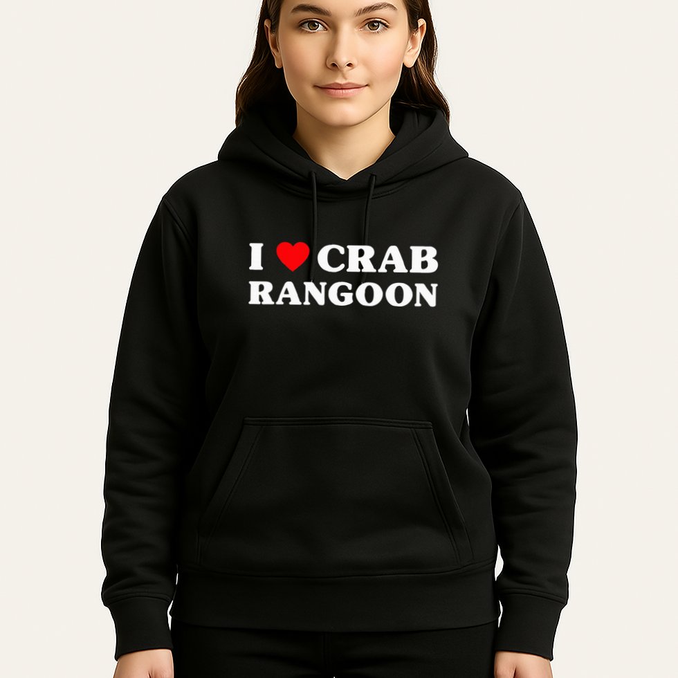 I Love Crab Rangoon American Food Funny Crab Rangoon Hoodie