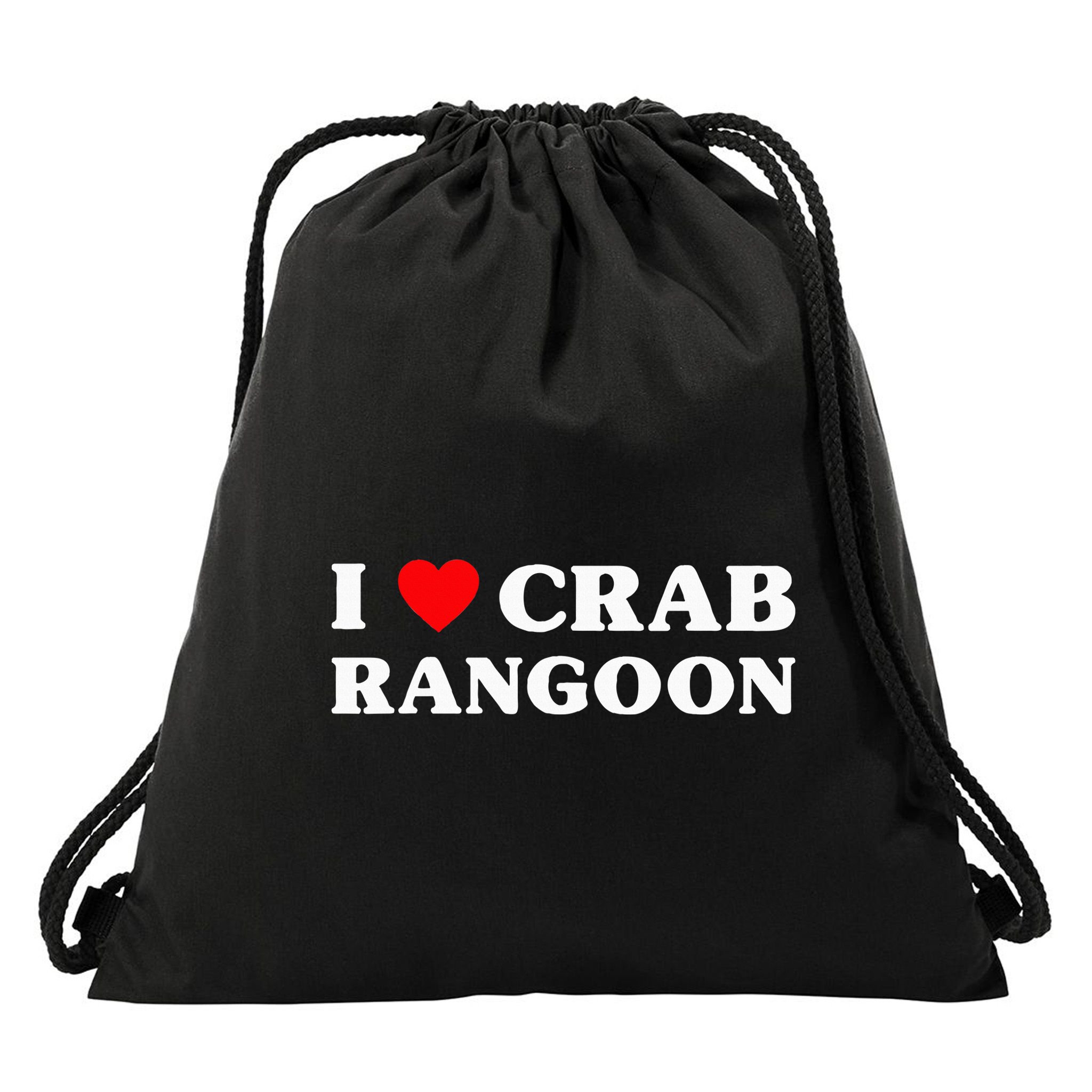 I Love Crab Rangoon American Food Funny Crab Rangoon Drawstring Bag