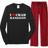 I Love Crab Rangoon American Food Funny Crab Rangoon Long Sleeve Pajama Set