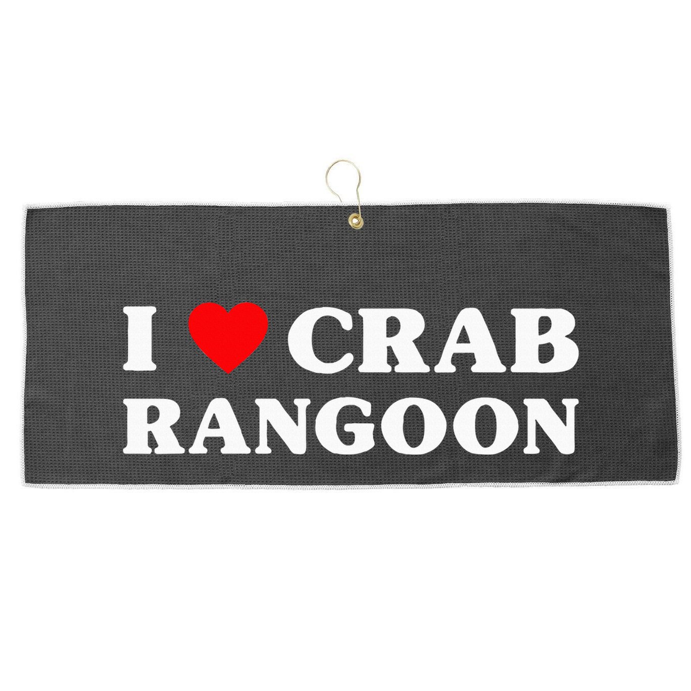 I Love Crab Rangoon American Food Funny Crab Rangoon Large Microfiber Waffle Golf Towel