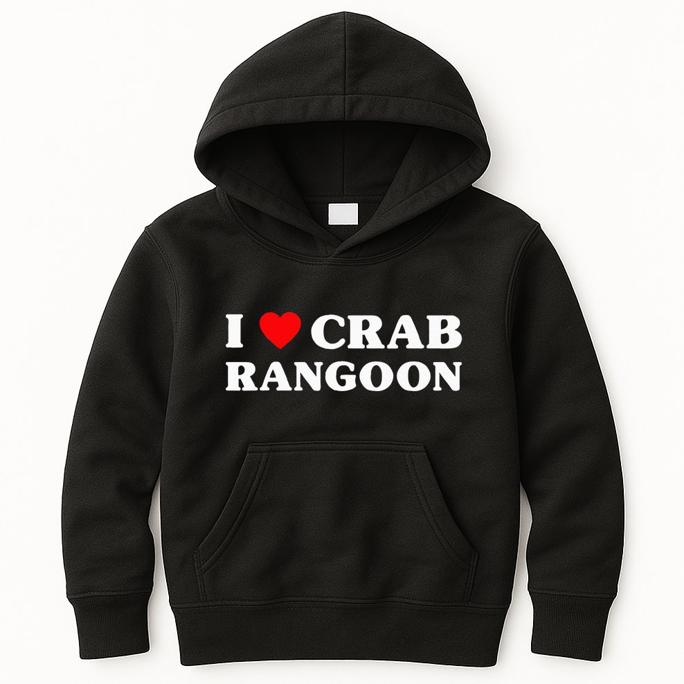 I Love Crab Rangoon American Food Funny Crab Rangoon Kids Hoodie