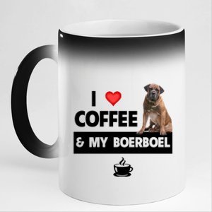 I Love Coffee And My Boerboel Hunting Dog Mom Dad Caffeine Funny Gift 11oz Black Color Changing Mug