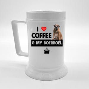 I Love Coffee And My Boerboel Hunting Dog Mom Dad Caffeine Funny Gift Beer Stein