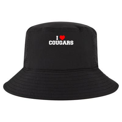 I Love Cougars Funny Fraternity College Party Greek Frat Cool Comfort Performance Bucket Hat