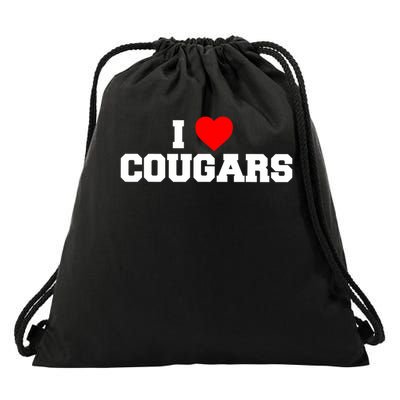 I Love Cougars Funny Fraternity College Party Greek Frat Drawstring Bag