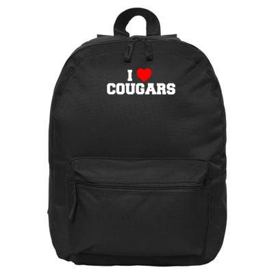 I Love Cougars Funny Fraternity College Party Greek Frat 16 in Basic Backpack