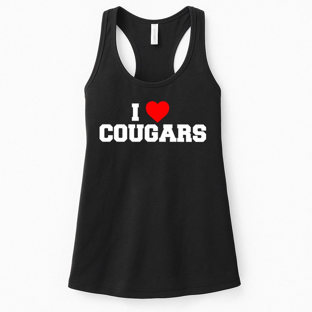 I Love Cougars Funny Fraternity College Party Greek Frat Womens Tank Top