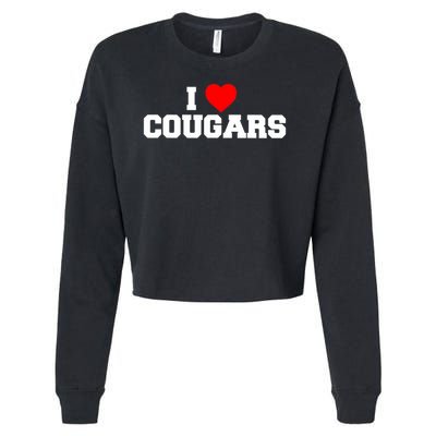 I Love Cougars Funny Fraternity College Party Greek Frat Cropped Pullover Crew