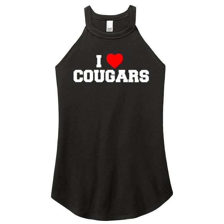 I Love Cougars Funny Fraternity College Party Greek Frat Women's Perfect Tri Rocker Tank