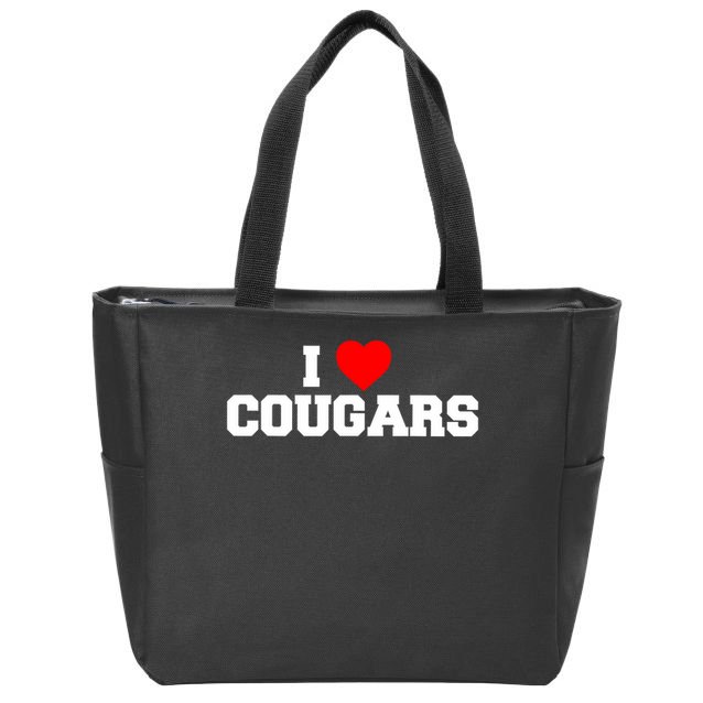 I Love Cougars Funny Fraternity College Party Greek Frat Zip Tote Bag