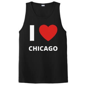 I Love Chicago Heart Illinois Love Fan Apparel for Tourists PosiCharge Competitor Tank