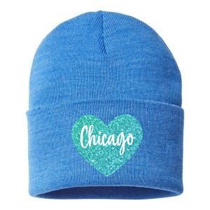 I Love Chicago Usa Heart Great Gift Sustainable Knit Beanie