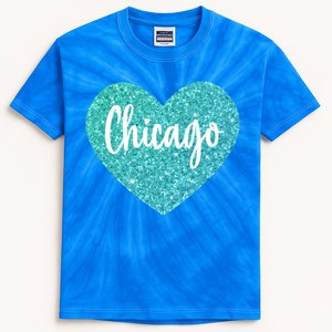 I Love Chicago Usa Heart Great Gift Kids Tie-Dye T-Shirt