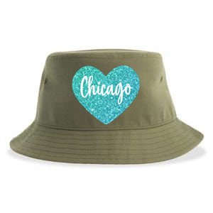 I Love Chicago Usa Heart Great Gift Sustainable Bucket Hat