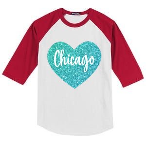 I Love Chicago Usa Heart Great Gift Kids Colorblock Raglan Jersey