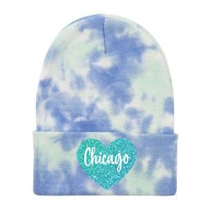 I Love Chicago Usa Heart Great Gift Tie Dye 12in Knit Beanie